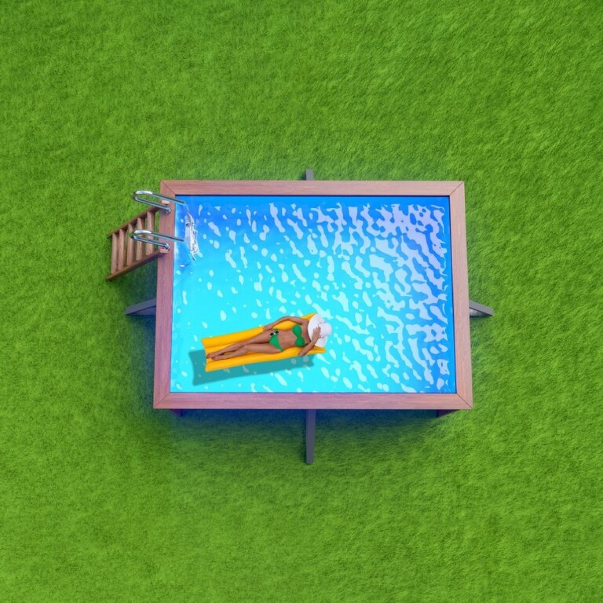 Деревянный сборный бассейн "Кая" 370 х 250 х 115 см от Кристалл глубиной 115 см, прямоугольник морозоустойчивый