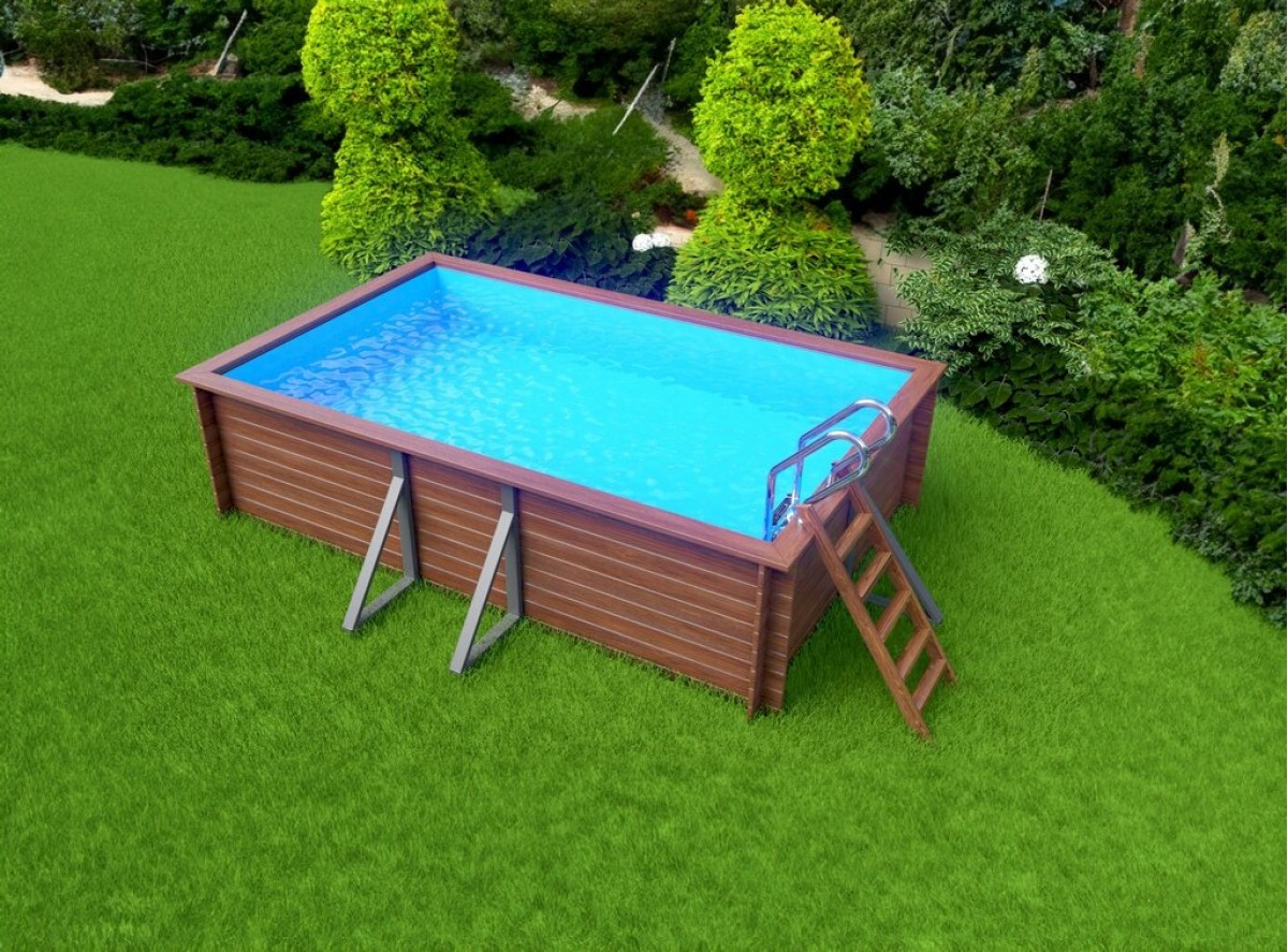 Деревянный сборный бассейн "Китой" 500 х 300 х 115 см от Кристалл глубиной 115 см, прямоугольник морозоустойчивый