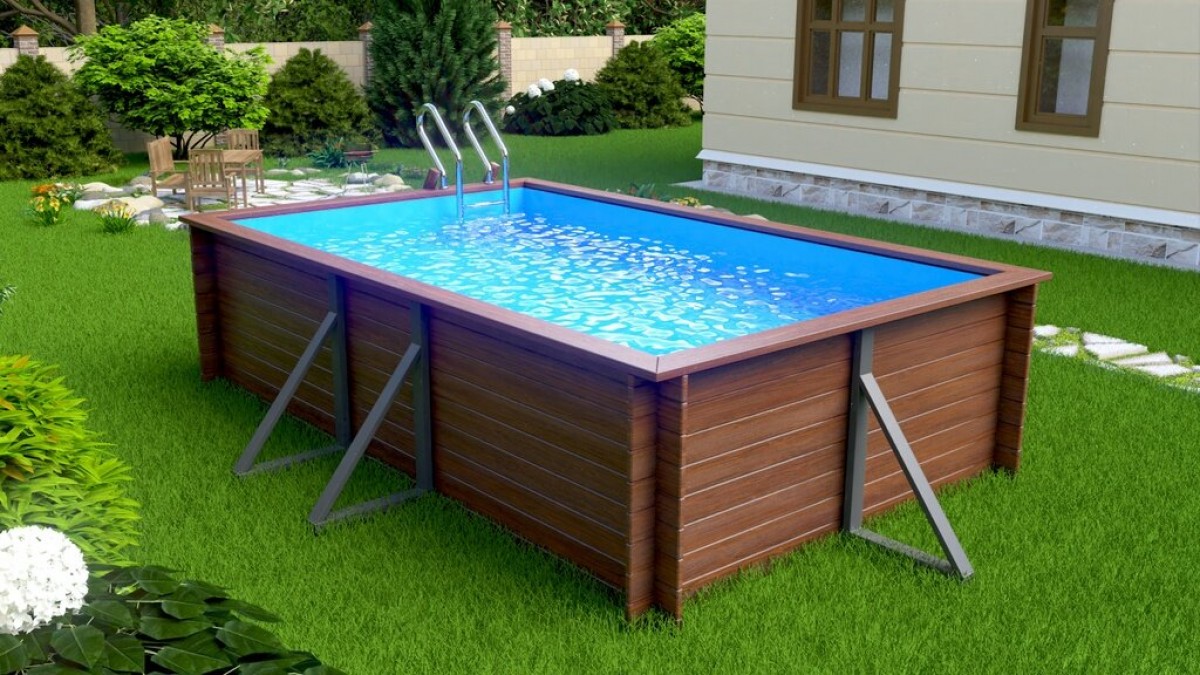 Деревянный сборный бассейн "Китой" 500 х 300 х 115 см от Кристалл глубиной 115 см, прямоугольник морозоустойчивый