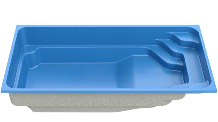 Композитный бассейн "Kvartet" 730 х 320 см глубиной 125 х 160 см, прямоугольник морозоустойчивый