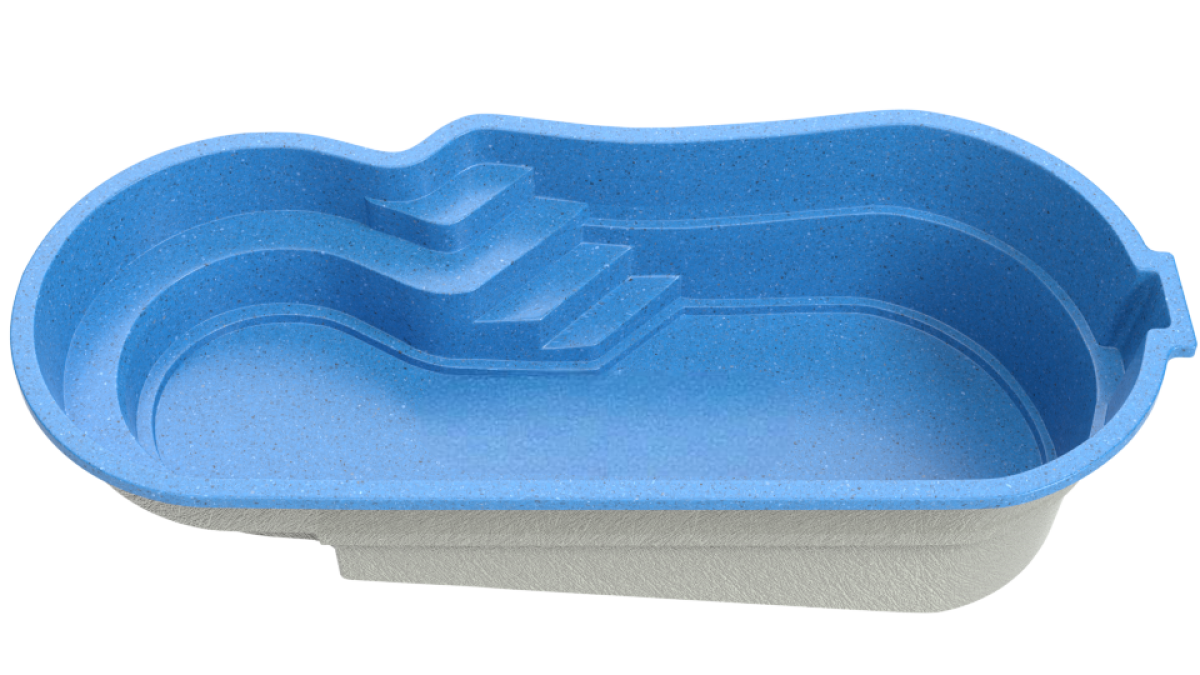 Композитный бассейн "Royal" 800 х 350  см  глубиной 101х165 см, овал морозоустойчивый