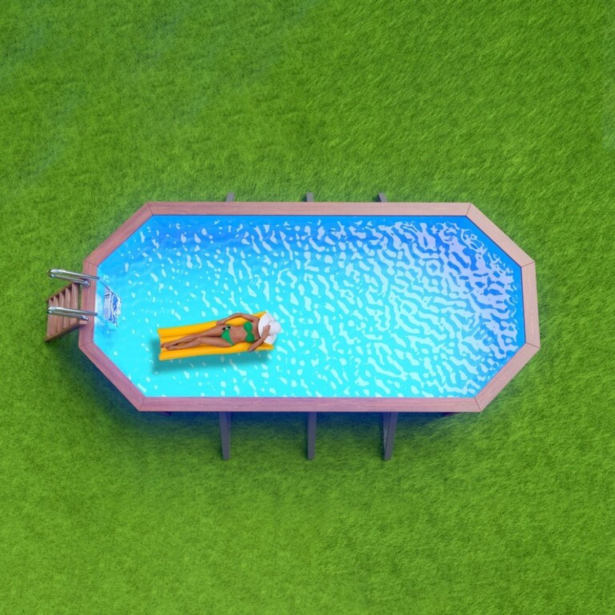 Деревянный сборный бассейн "Ангара" 600 х 250 х 130 см от Кристалл глубиной 130 см, овальный морозоустойчивый