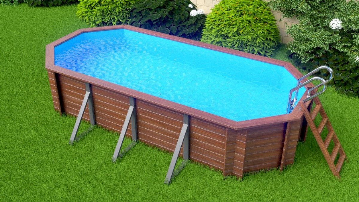 Деревянный сборный бассейн "Ангара" 600 х 250 х 130 см от Кристалл глубиной 130 см, овальный морозоустойчивый