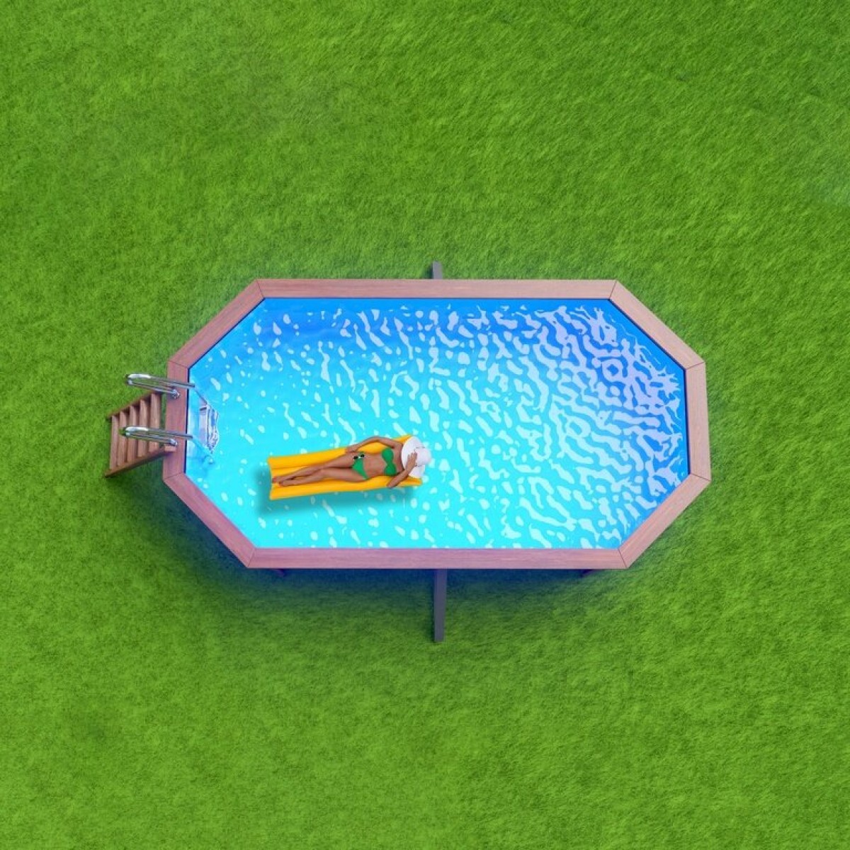 Деревянный сборный бассейн "Баргузин" 500 х 250 х 115 см от Кристалл глубиной 115 см, овальный морозоустойчивый