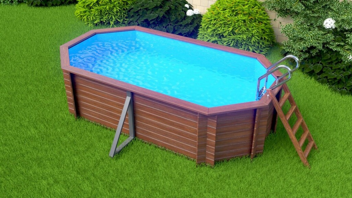 Деревянный сборный бассейн "Баргузин" 500 х 250 х 115 см от Кристалл глубиной 115 см, овальный морозоустойчивый