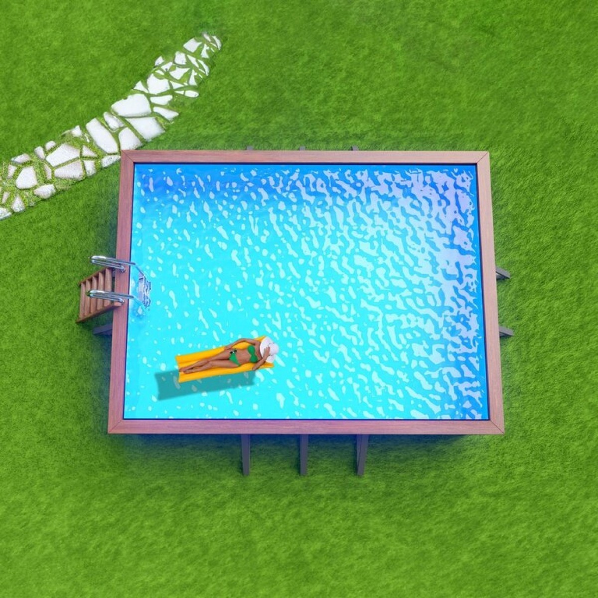 Деревянный сборный бассейн "Илим" 540 х 400 х 145 см от Кристалл глубиной 145 см, прямоугольник морозоустойчивый