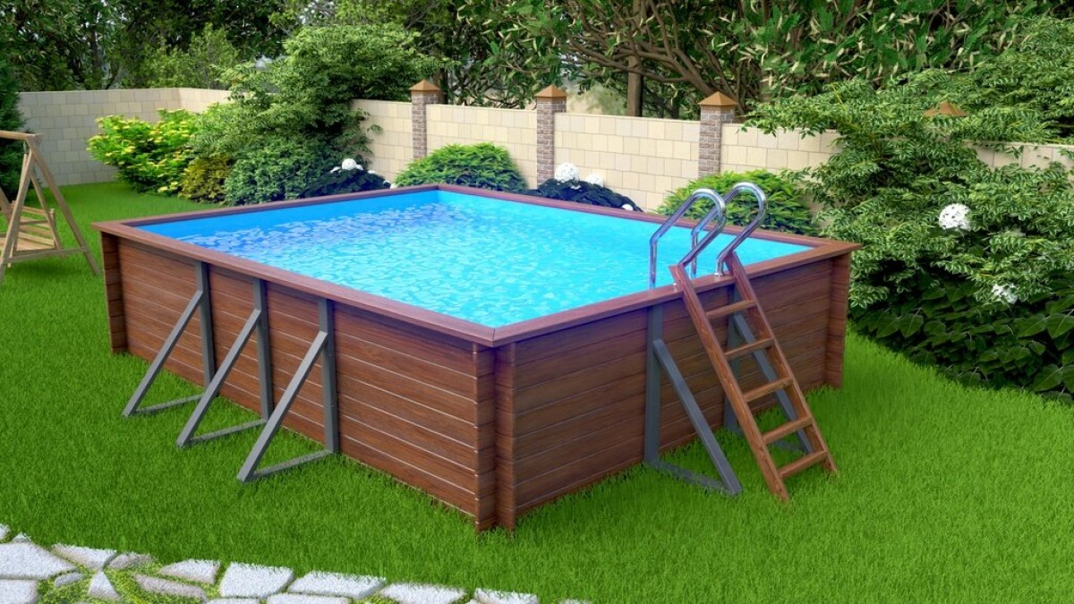 Деревянный сборный бассейн "Илим" 540 х 400 х 145 см от Кристалл глубиной 145 см, прямоугольник морозоустойчивый