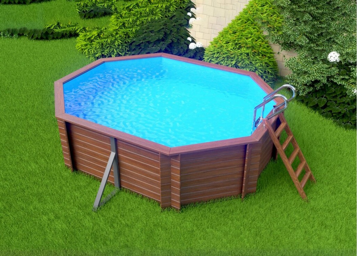 Деревянный сборный бассейн "Киренга" 465 х 370 х 130 см от Кристалл глубиной 130 см, овальный морозоустойчивый