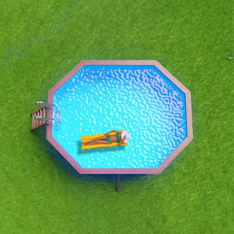 Деревянный сборный бассейн "Киренга" 465 х 370 х 115 см от Кристалл глубиной 115 см, овальный морозоустойчивый