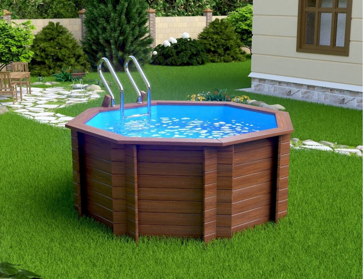 Деревянный сборный бассейн "Ханхой" 250 х 250 х 115 см от Кристалл глубиной 115 см, круглый морозоустойчивый