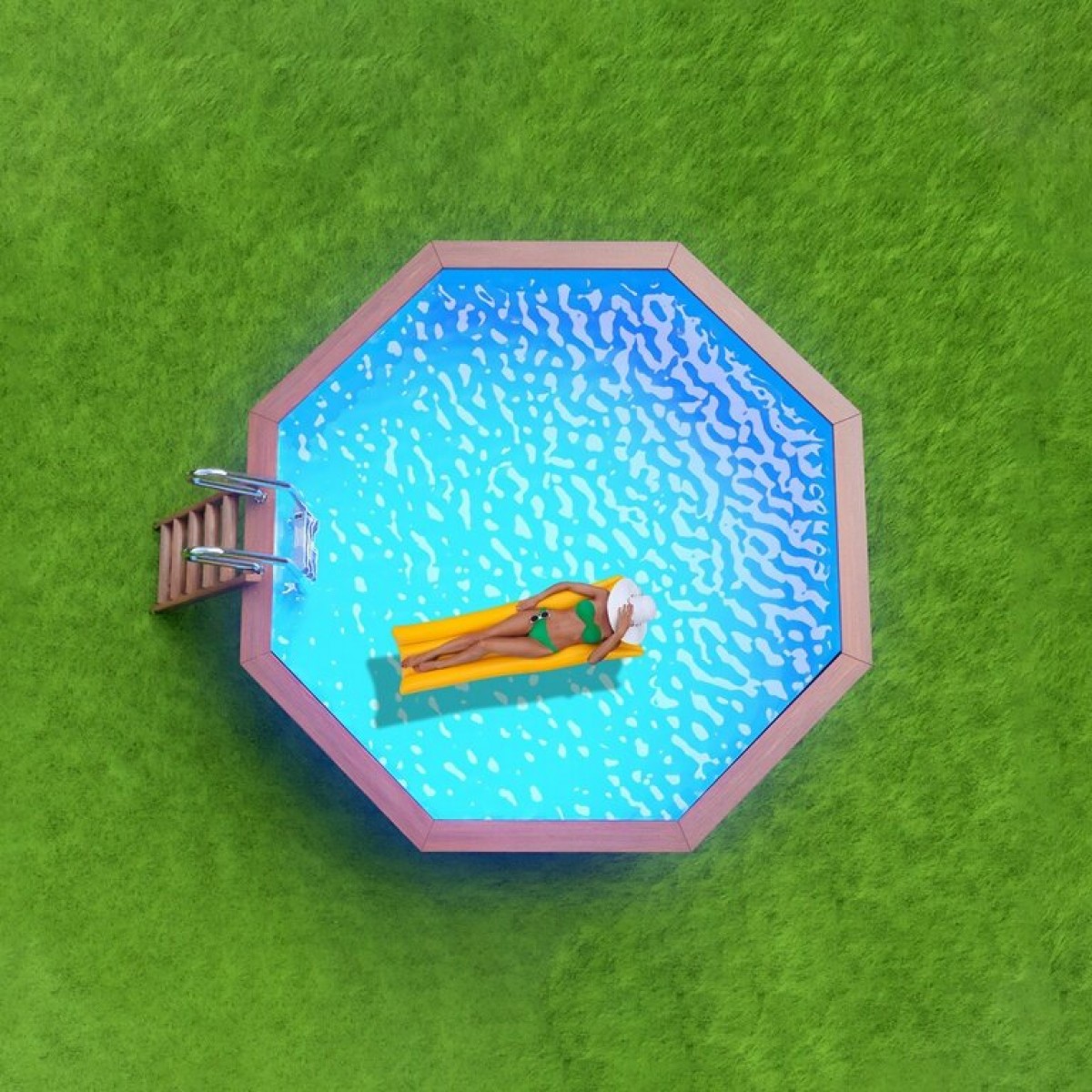 Деревянный сборный бассейн "Ханхой" 250 х 250 х 115 см от Кристалл глубиной 115 см, круглый морозоустойчивый