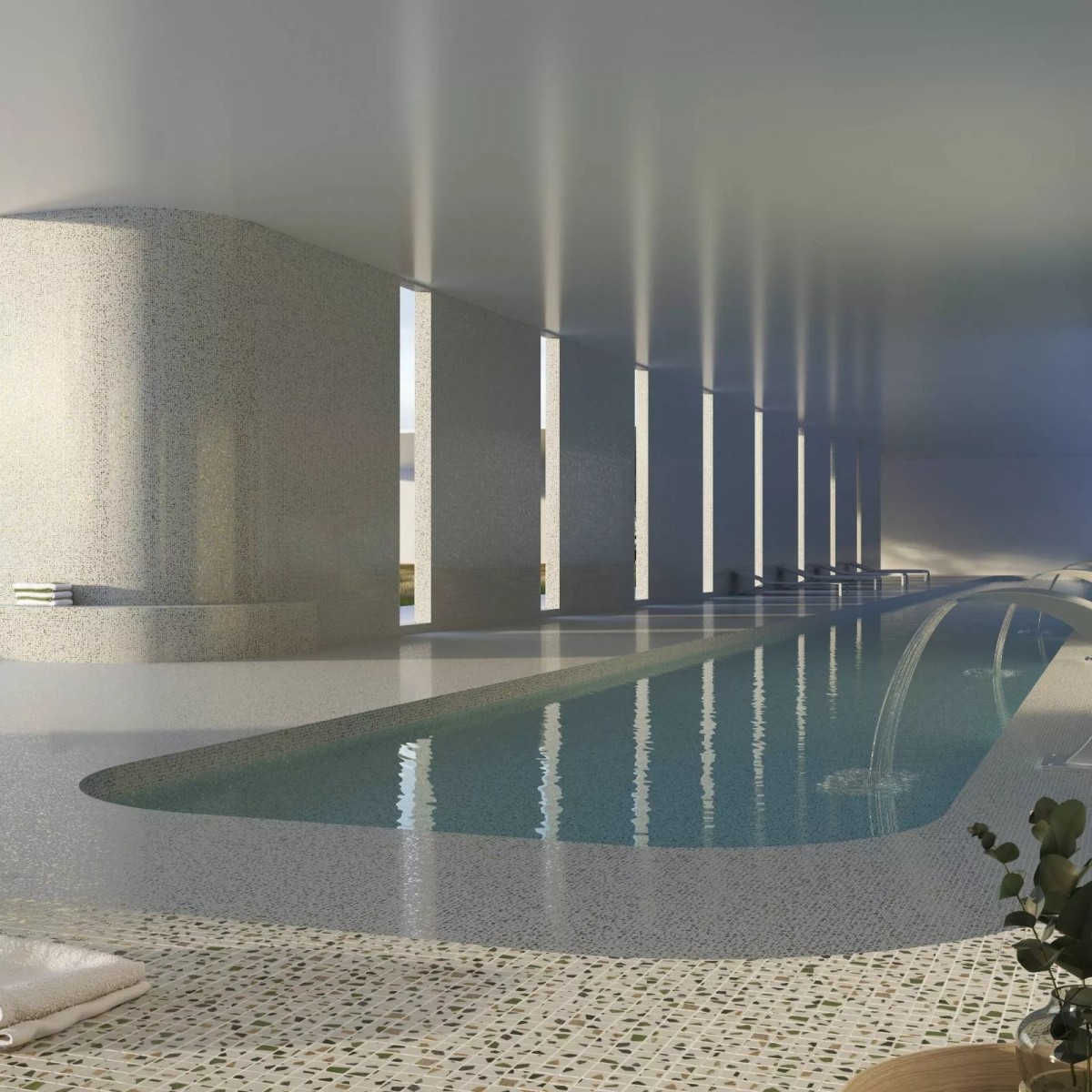 Стеклянная мозаичная смесь Ezarri Terrazzo Greenery 25