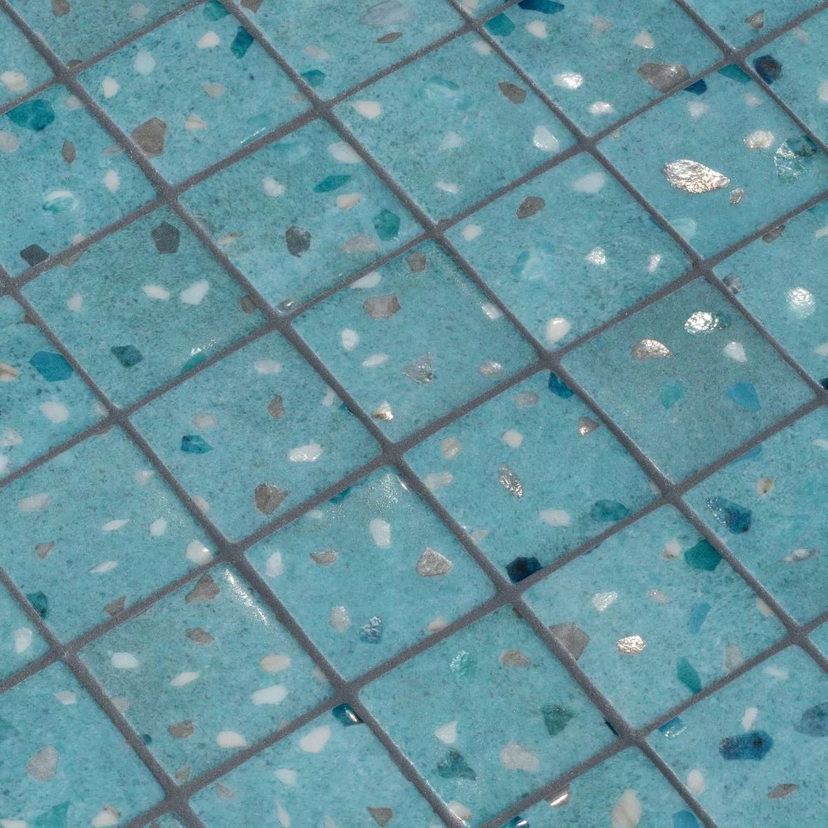 Стеклянная мозаичная смесь Ezarri Terrazzo Teal 50