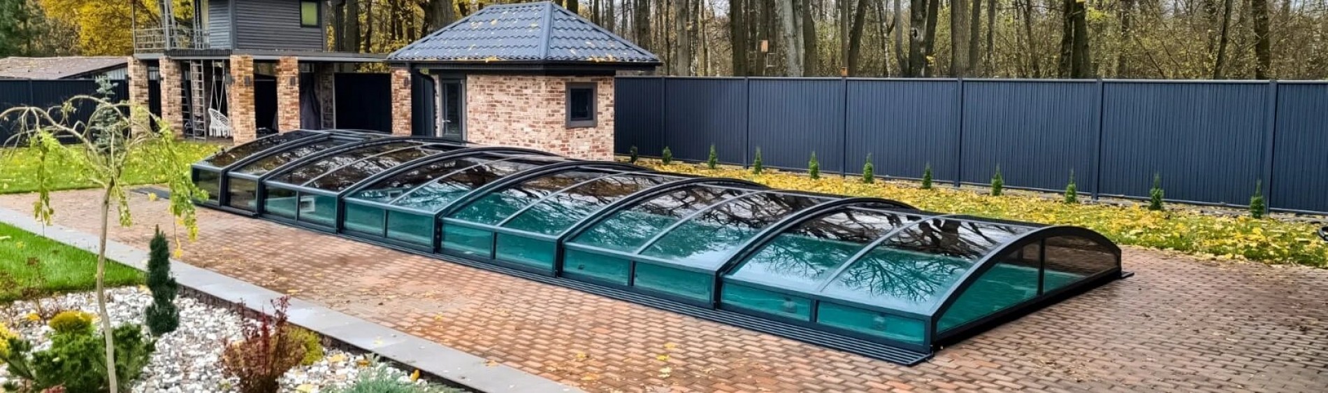 Раздвижные павильоны из поликарбоната для бассейнов