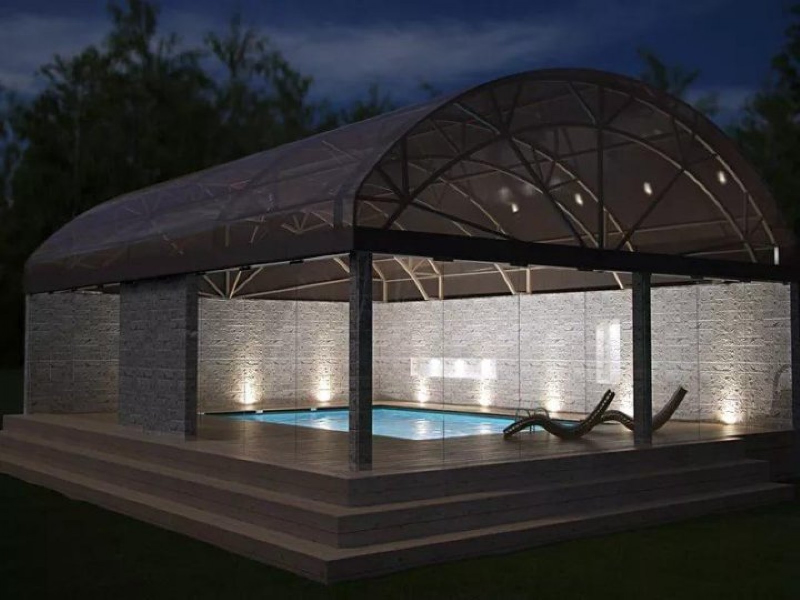 Стационарные павильоны для бассейнов